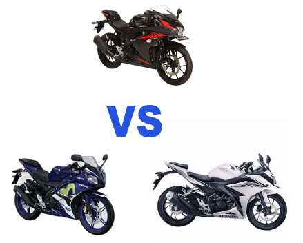 Komparasi Suzuki GSX-R150 VS Yamaha R15 dan Honda New CBR150R